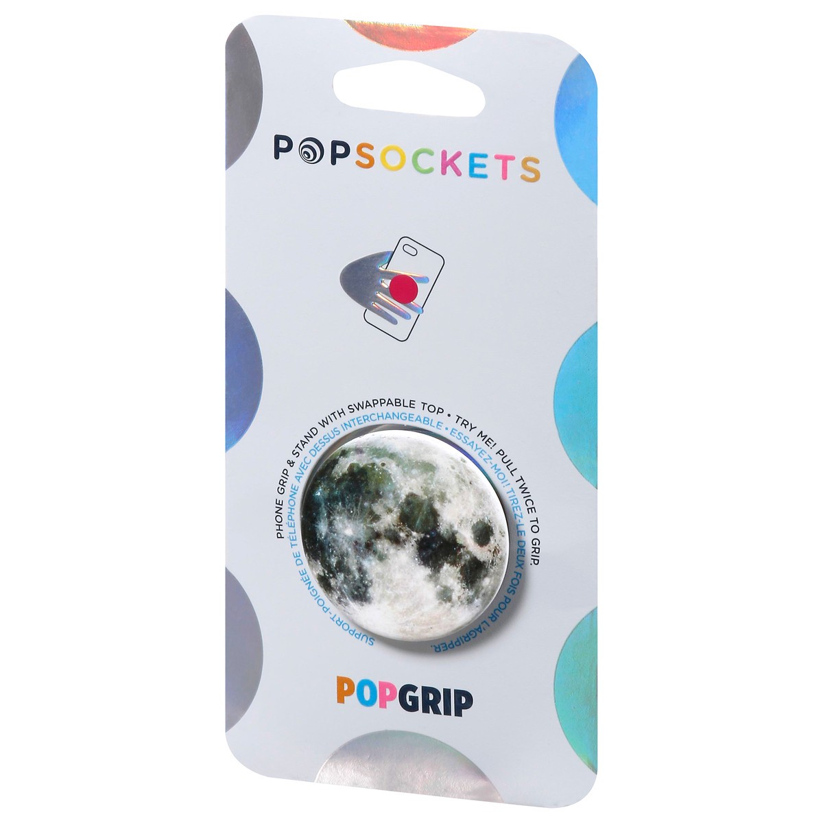 slide 12 of 12, PopSockets Grip, Moon, 1 ct