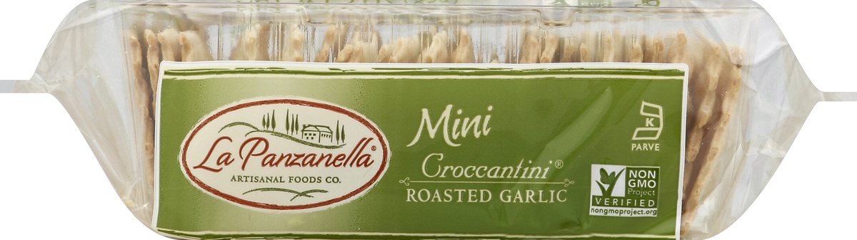 slide 4 of 5, La Panzanella Croccantini Roasted Garlic Artisan Crackers 3 oz, 3 oz