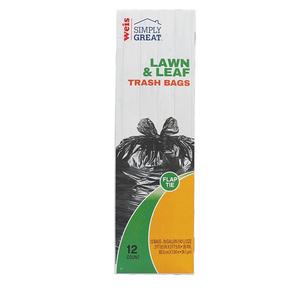 slide 1 of 1, Weis Quality Lawn and Leaf Bags, 12 ct; 39 gal