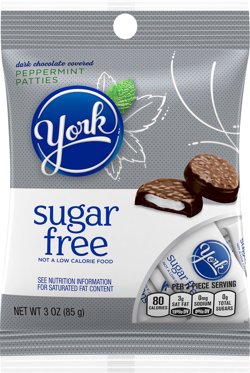 slide 1 of 7, York Dark Chocolate Covered Sugar Free Peppermint Patties 3 oz, 3 oz