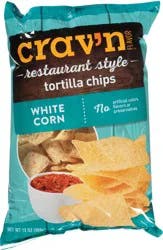 Crav'n Flavor Restaurant Style White Corn Tortilla Chips 13 oz