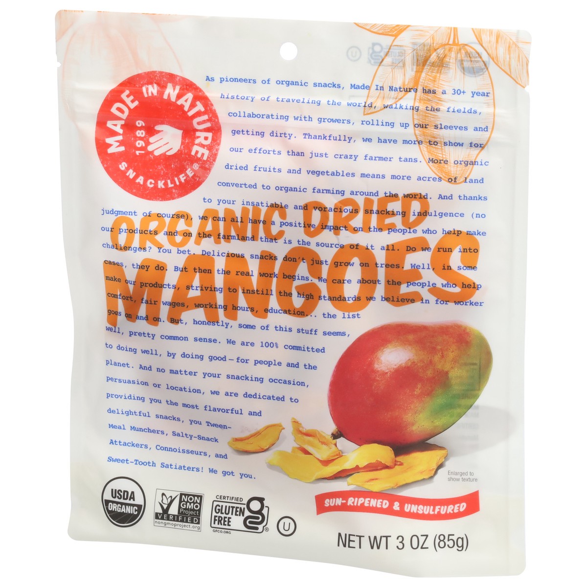 slide 3 of 9, Made in Nature Dried Organic Mangoes 3 oz, 3 oz
