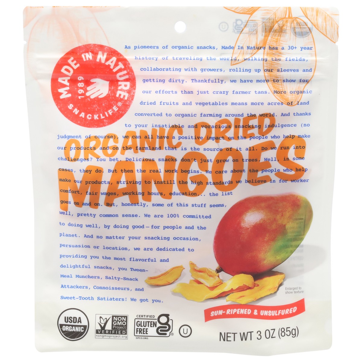 slide 1 of 9, Made in Nature Dried Organic Mangoes 3 oz, 3 oz