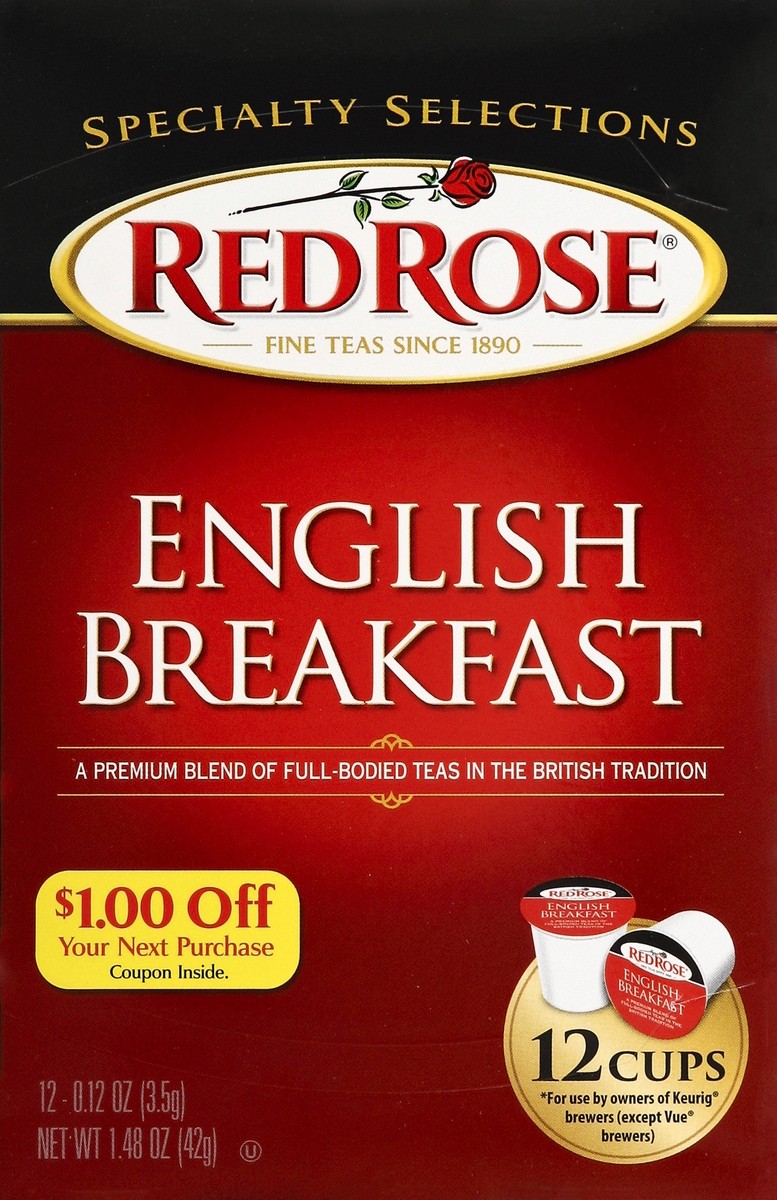 slide 2 of 5, Red Rose Tea English Breakfast Tea K-Cups - 12 ct, 12 ct