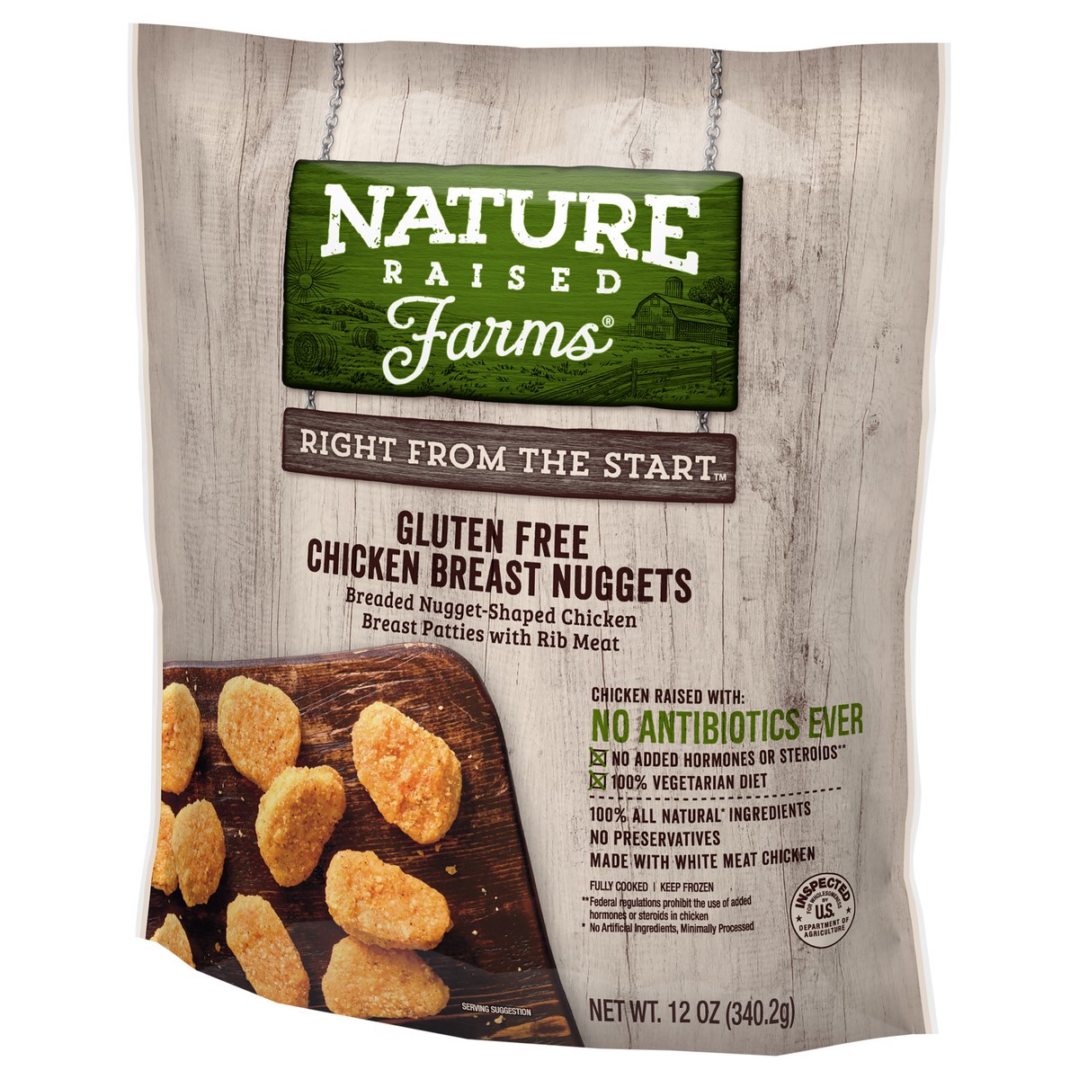 slide 4 of 10, NATURE RAISED NatureRaised Farms Gluten-Free Breaded Chicken Breast Nuggets, 12 oz. (Frozen), 340.19 g