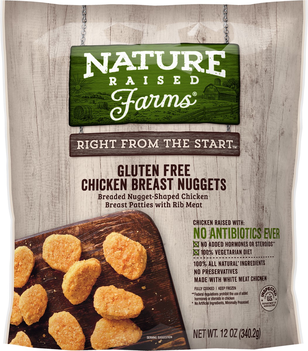 slide 8 of 10, NATURE RAISED NatureRaised Farms Gluten-Free Breaded Chicken Breast Nuggets, 12 oz. (Frozen), 340.19 g