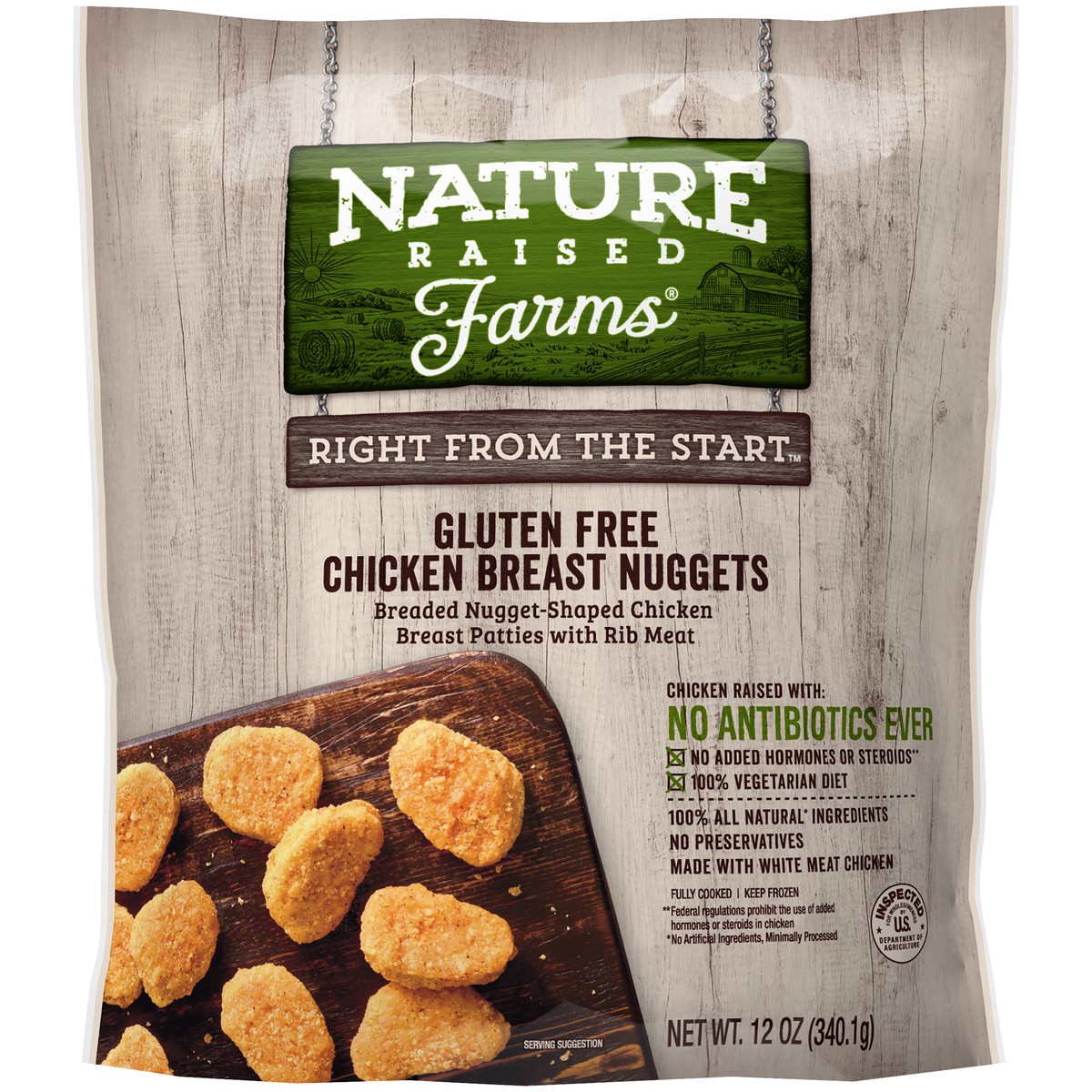 slide 9 of 10, NATURE RAISED NatureRaised Farms Gluten-Free Breaded Chicken Breast Nuggets, 12 oz. (Frozen), 340.19 g