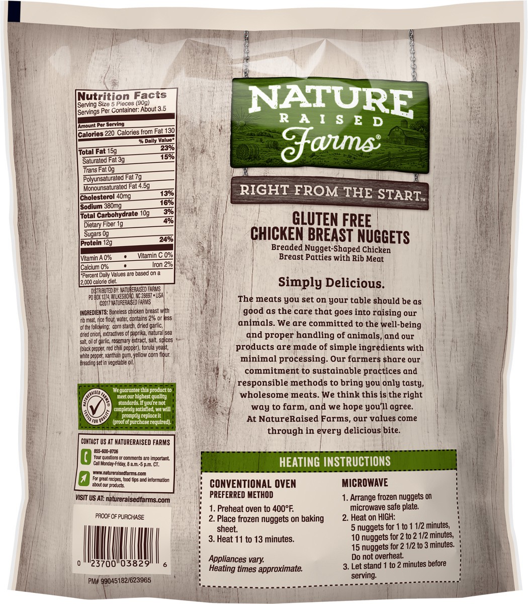 slide 10 of 10, NATURE RAISED NatureRaised Farms Gluten-Free Breaded Chicken Breast Nuggets, 12 oz. (Frozen), 340.19 g