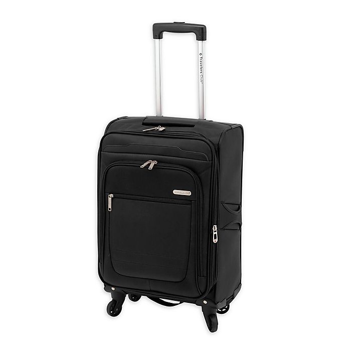 slide 1 of 7, Traveler's Club Luggage Traveler's Club Voyager II Spinner Carry On Luggage - Black, 20 in