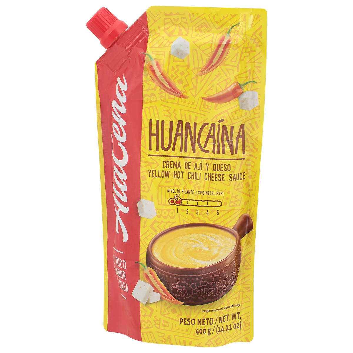 slide 10 of 11, AlaCena Huancaina Yellow Hot Chili Cheese Sauce 14.11 oz, 14.11 oz