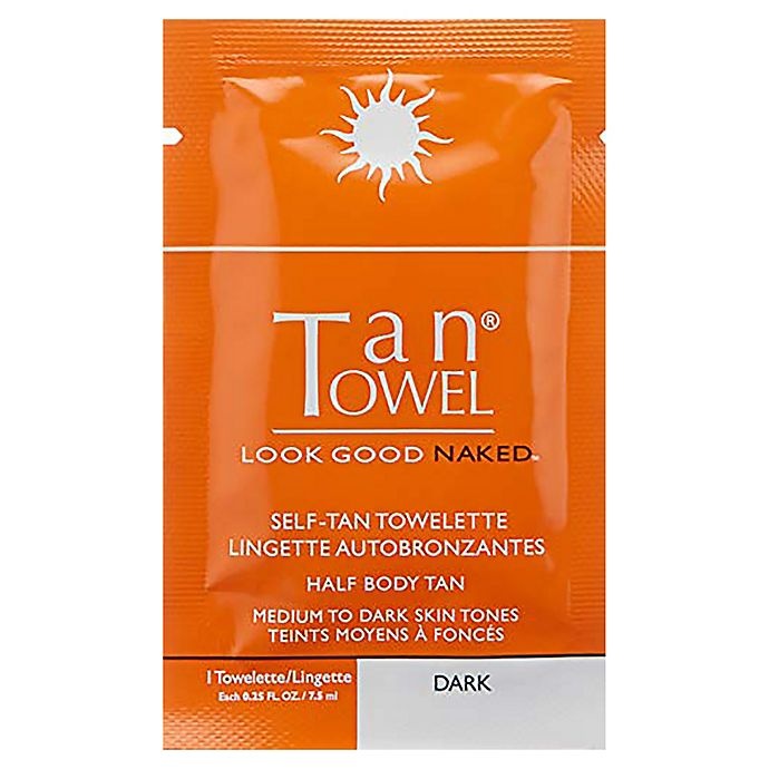 slide 1 of 1, TanTowel Tan Towel Half Body Tan Towelettes - Dark, 10 ct