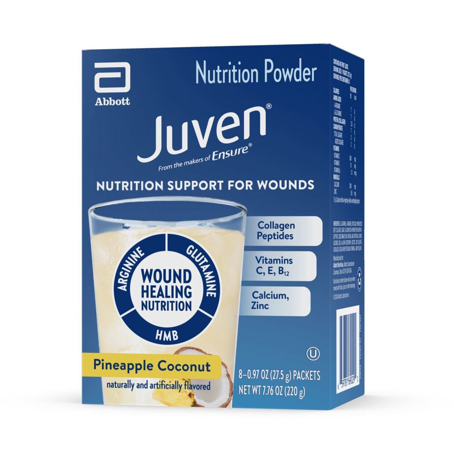 slide 11 of 12, Juven Pineapple Coconut Nutrition Powder 8 - 0.97 oz Packets, 8 ct
