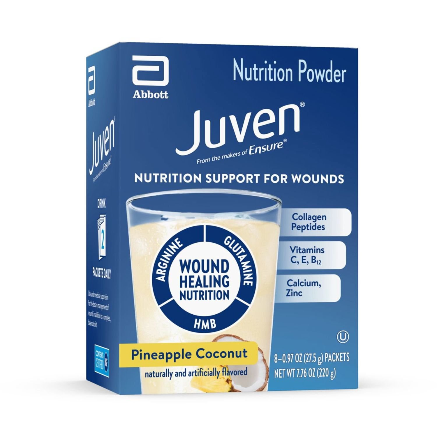 slide 9 of 12, Juven Pineapple Coconut Nutrition Powder 8 - 0.97 oz Packets, 8 ct