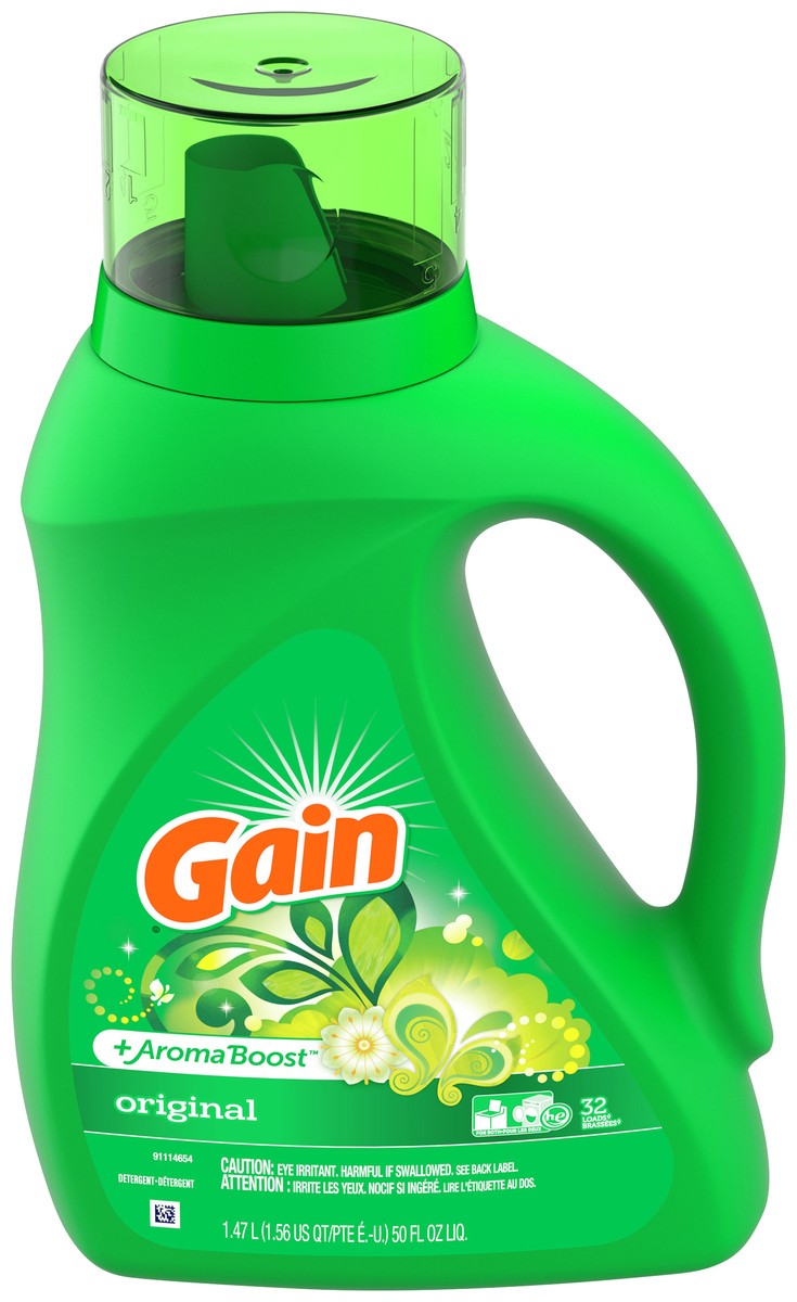 slide 1 of 5, Gain + Aroma Boost Original Detergent 1.47 lt, 50 oz