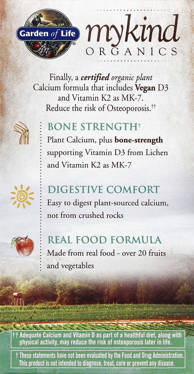 slide 2 of 5, Garden of Life My Kind Organics Plant Calcium, 90 ct