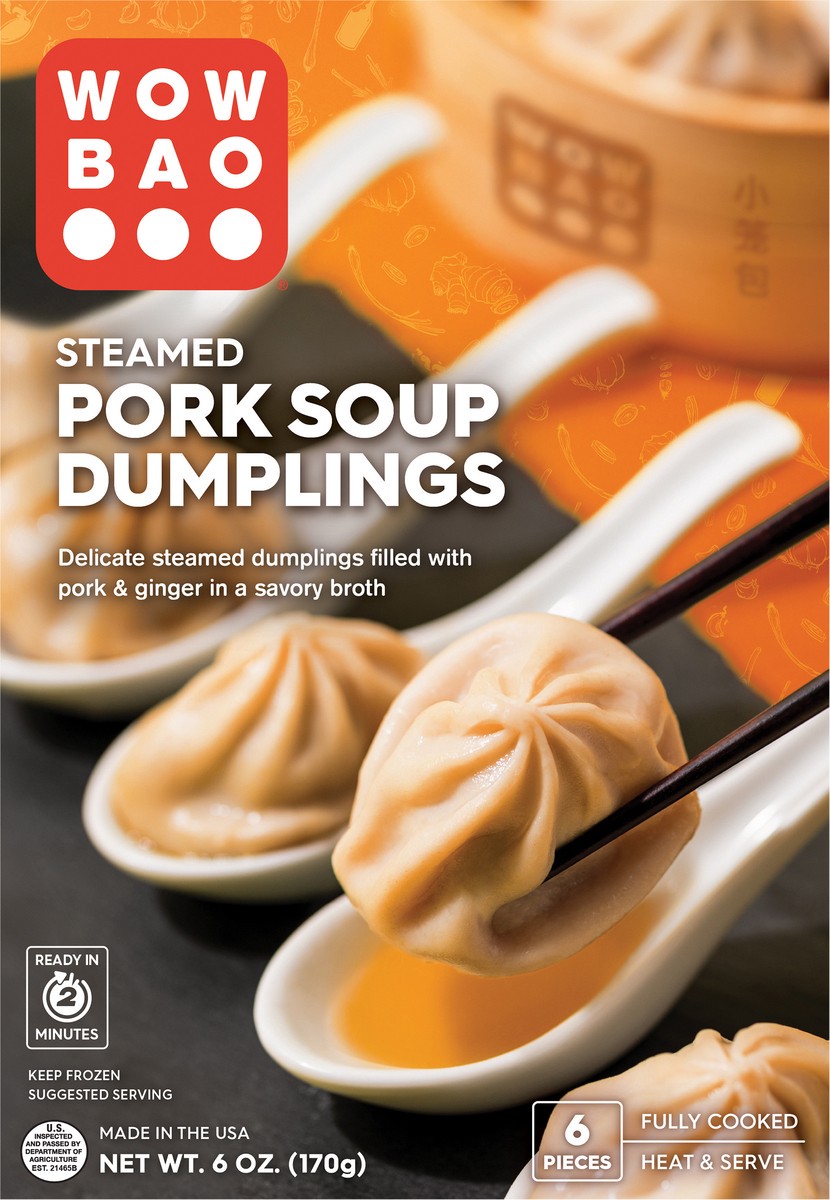 slide 8 of 14, Wow Bao Soup Dumplings, Pork CPG Package, 6 ct