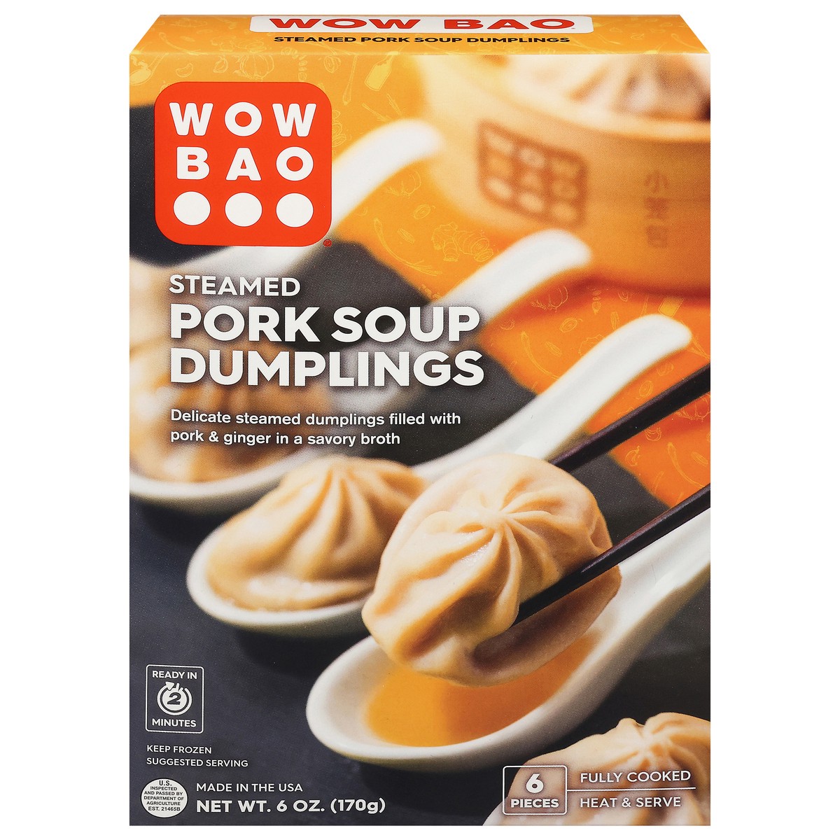 slide 1 of 14, Wow Bao Soup Dumplings, Pork CPG Package, 6 ct