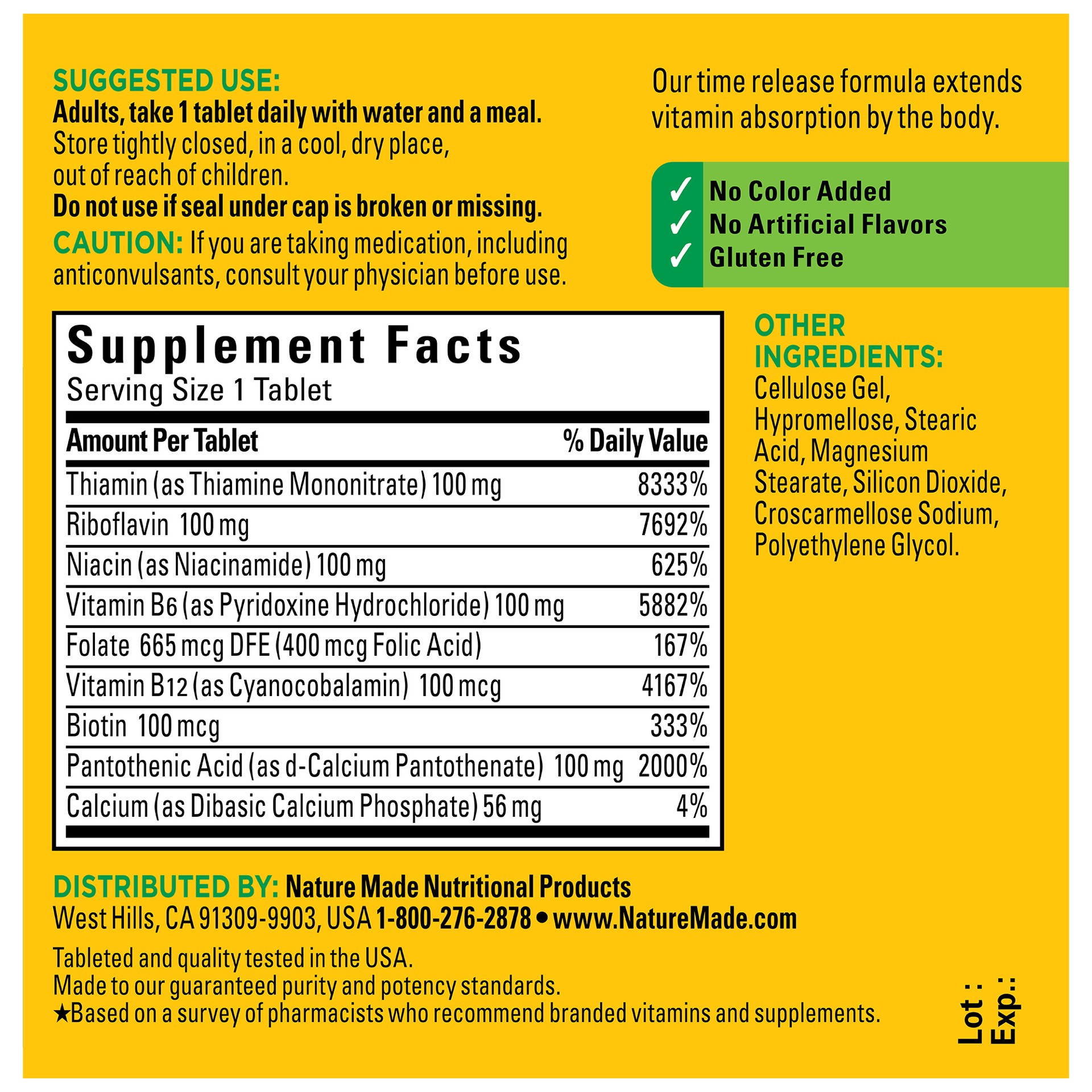 slide 8 of 8, Nature Made Stress Balanced B-100 Complex Dietary Supplement Tablets, 60 ct