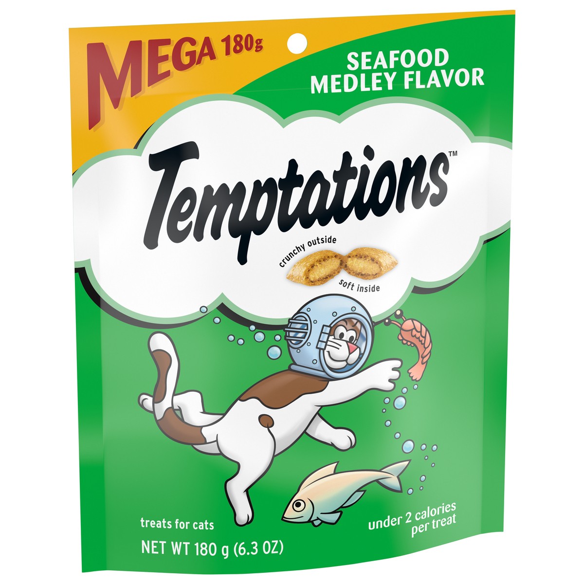 slide 2 of 9, Temptations Seafood Medley Flavor Crunchy Cat Treats - 6.3oz, 6.3 oz
