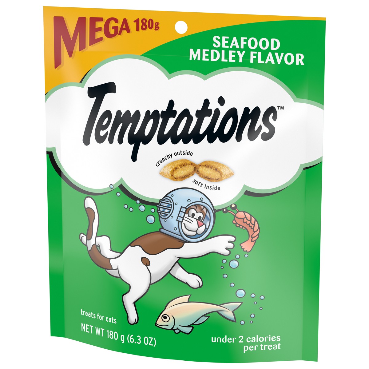 slide 3 of 9, Temptations Seafood Medley Flavor Crunchy Cat Treats - 6.3oz, 6.3 oz