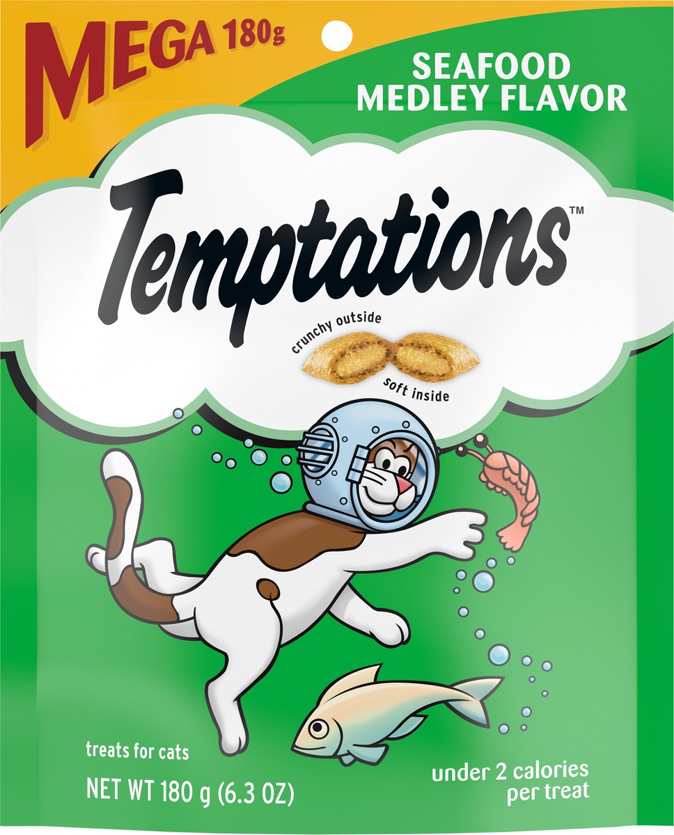 slide 6 of 9, Temptations Seafood Medley Flavor Crunchy Cat Treats - 6.3oz, 6.3 oz
