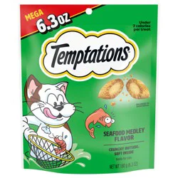 Temptations Mega Seafood Medley Flavor Treats for Cats 6.3 oz