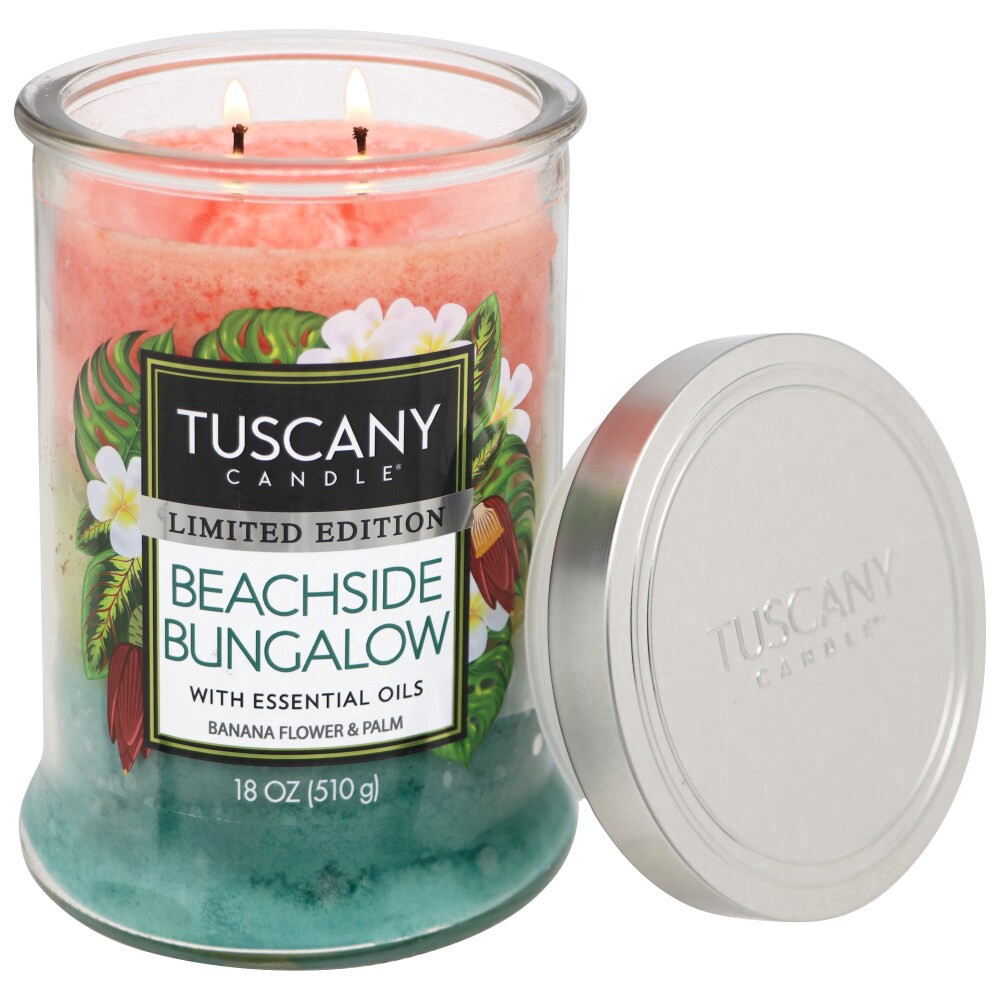 slide 2 of 2, Tuscany® Limited Edtion Scented Triple Pour Jar Candle Beachside Bungalow, 18 oz