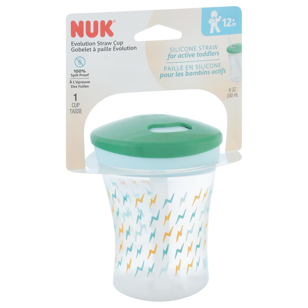 slide 3 of 9, NUK 8 Ounce Evolution Straw Cup 8 oz (240 mL). 1 ea, 1 ct