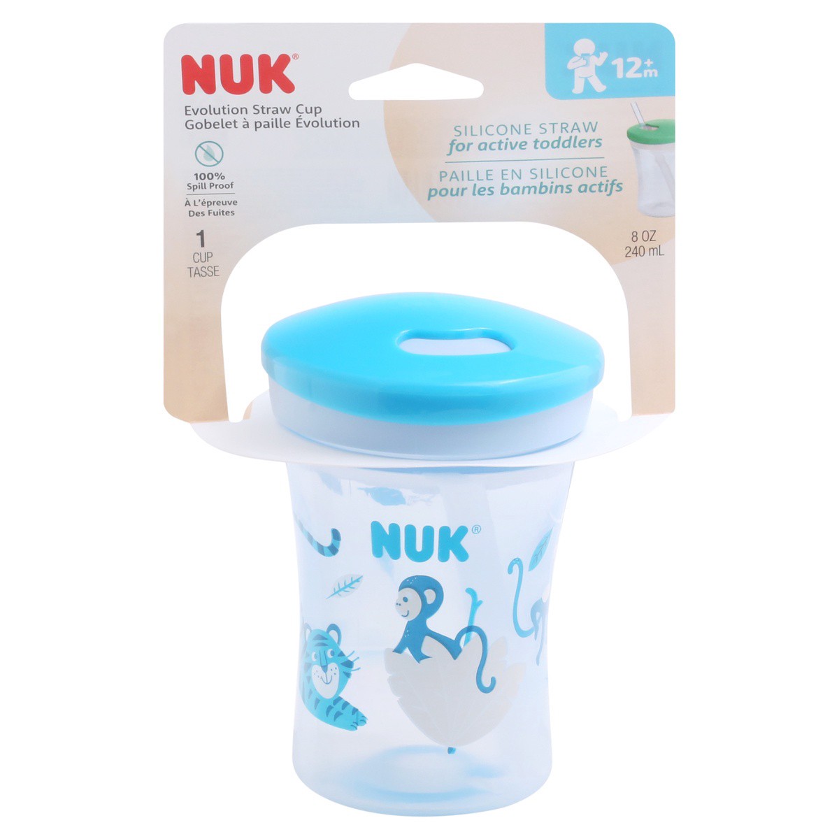 slide 1 of 9, NUK 8 Ounce Evolution Straw Cup 8 oz (240 mL). 1 ea, 1 ct