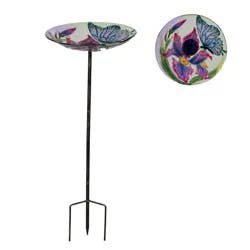 HD Designs Outdoors 10-Inch Diameter Butterfly Birdbath Stake