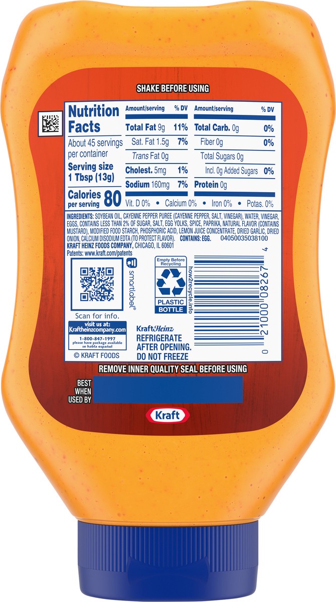slide 3 of 13, Kraft Mayo Buffalo Style Dressing, 22 fl oz Bottle, 22 oz