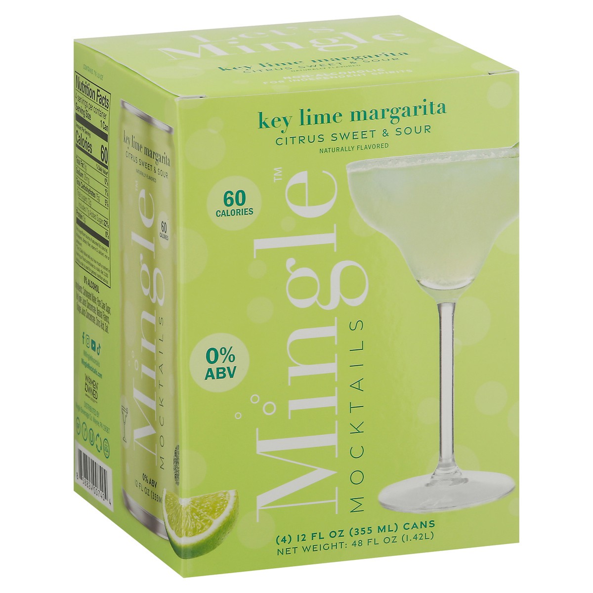 slide 2 of 11, Mingle Key Lime Margarita Mocktails 4 - 12 fl oz Cans, 4 ct; 12 oz