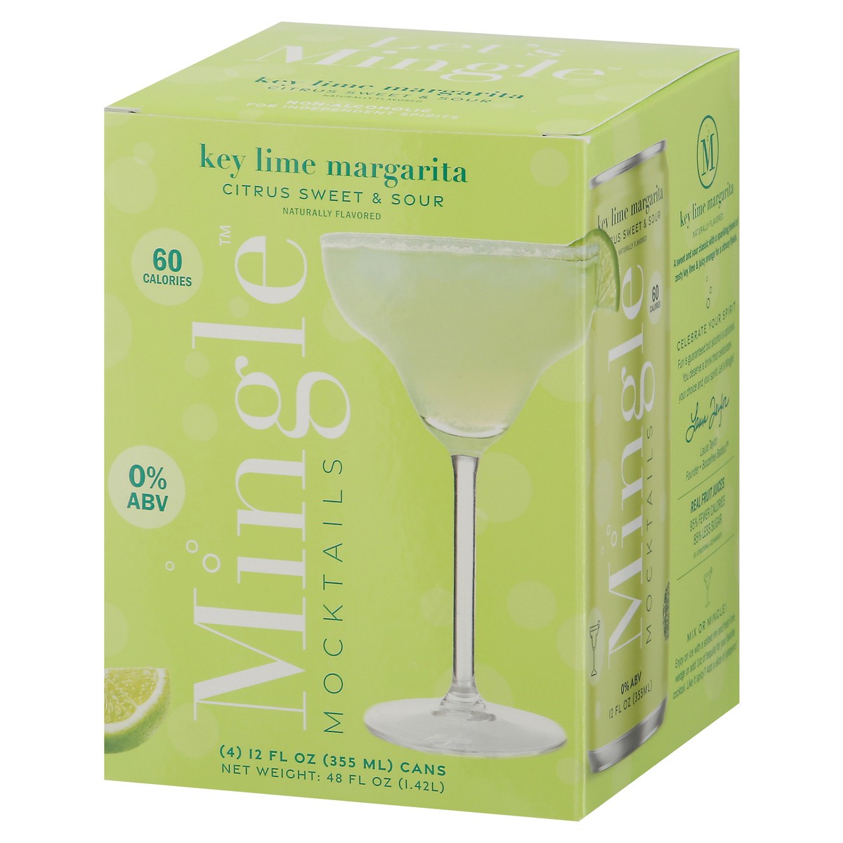 slide 4 of 11, Mingle Key Lime Margarita Mocktails 4 - 12 fl oz Cans, 4 ct; 12 oz