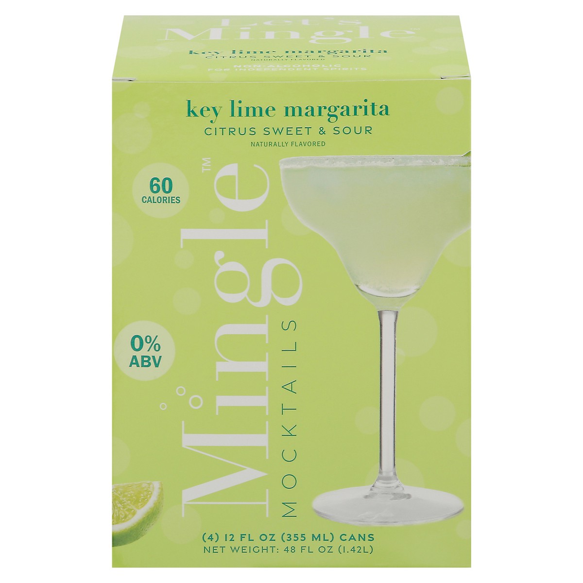 slide 3 of 11, Mingle Key Lime Margarita Mocktails 4 - 12 fl oz Cans, 4 ct; 12 oz