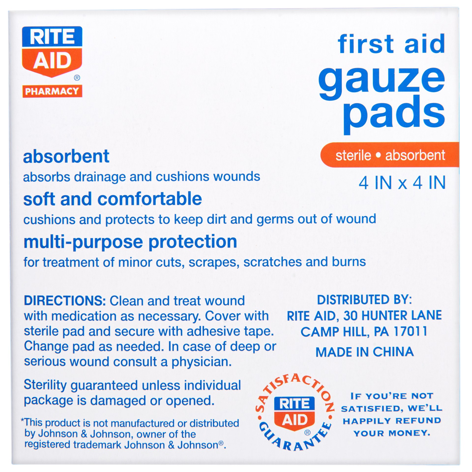 slide 2 of 2, Rite Aid Ra Gauze Pad 4X, 25 ct