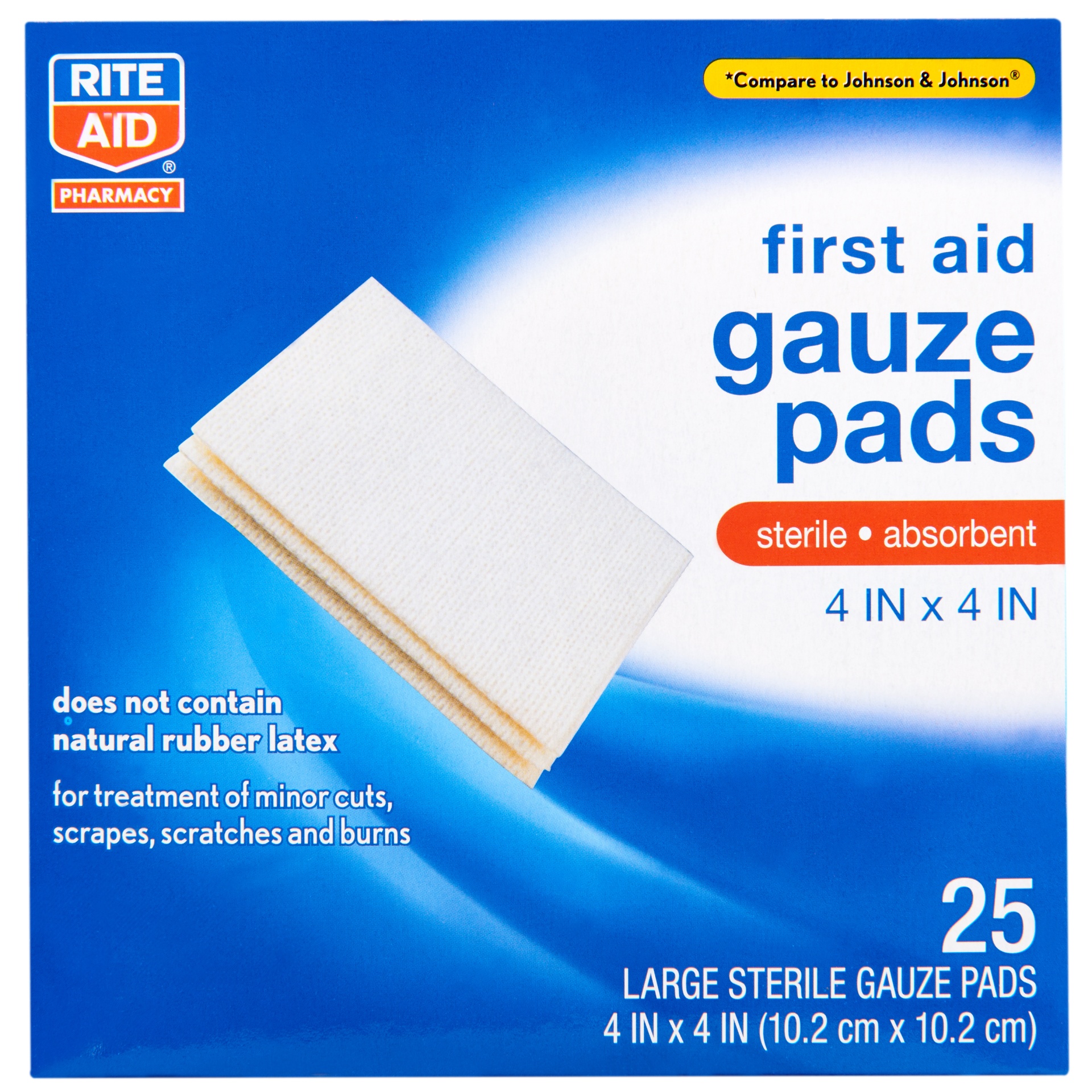 slide 1 of 2, Rite Aid Ra Gauze Pad 4X, 25 ct