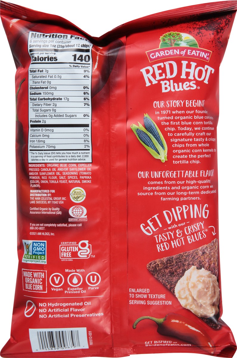 slide 2 of 7, Garden Of Eatin' Red Hot Blues Chips, 5.5 oz