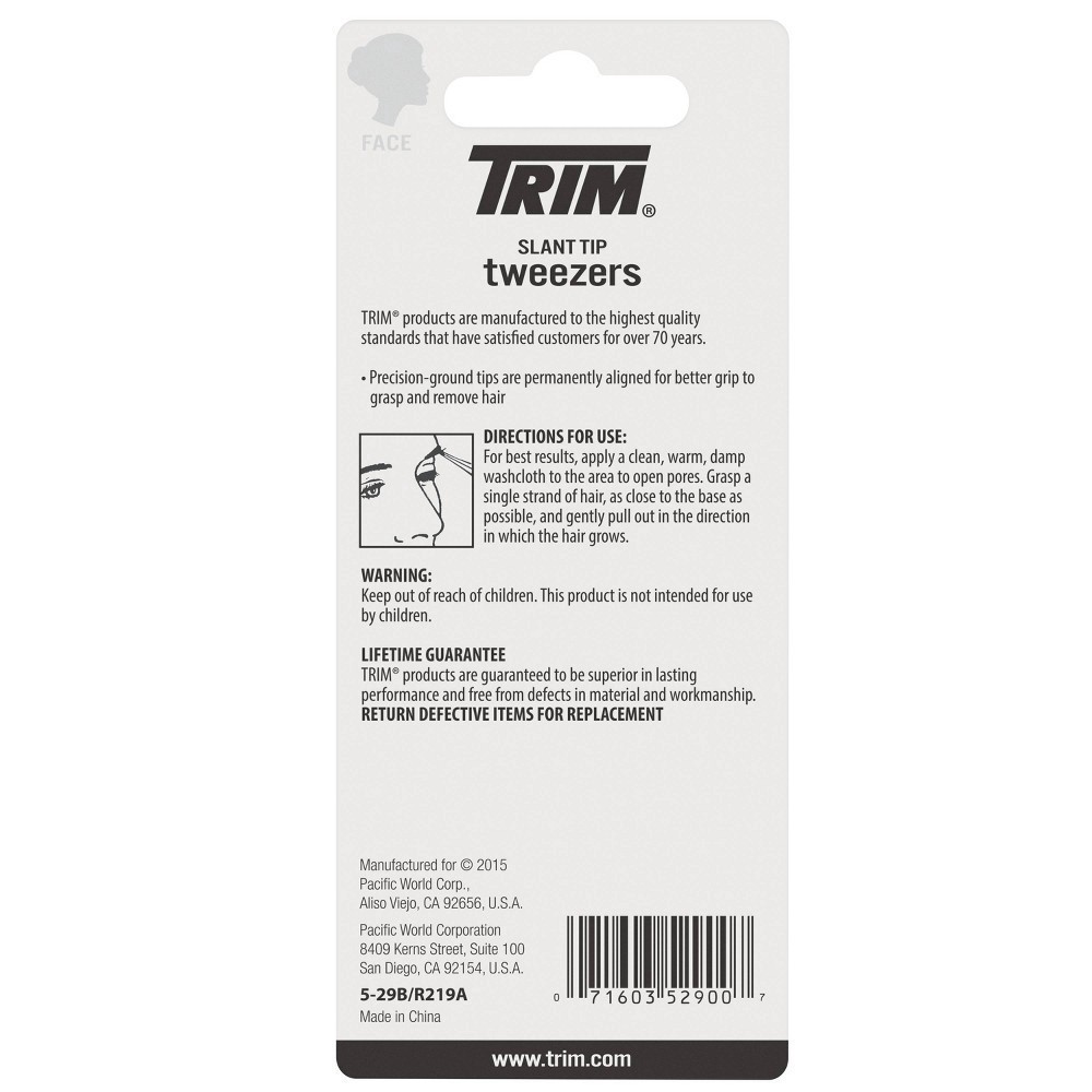 slide 5 of 9, Trim Slant Tip Textured Grip Aluminum Tweezers, 1 ct