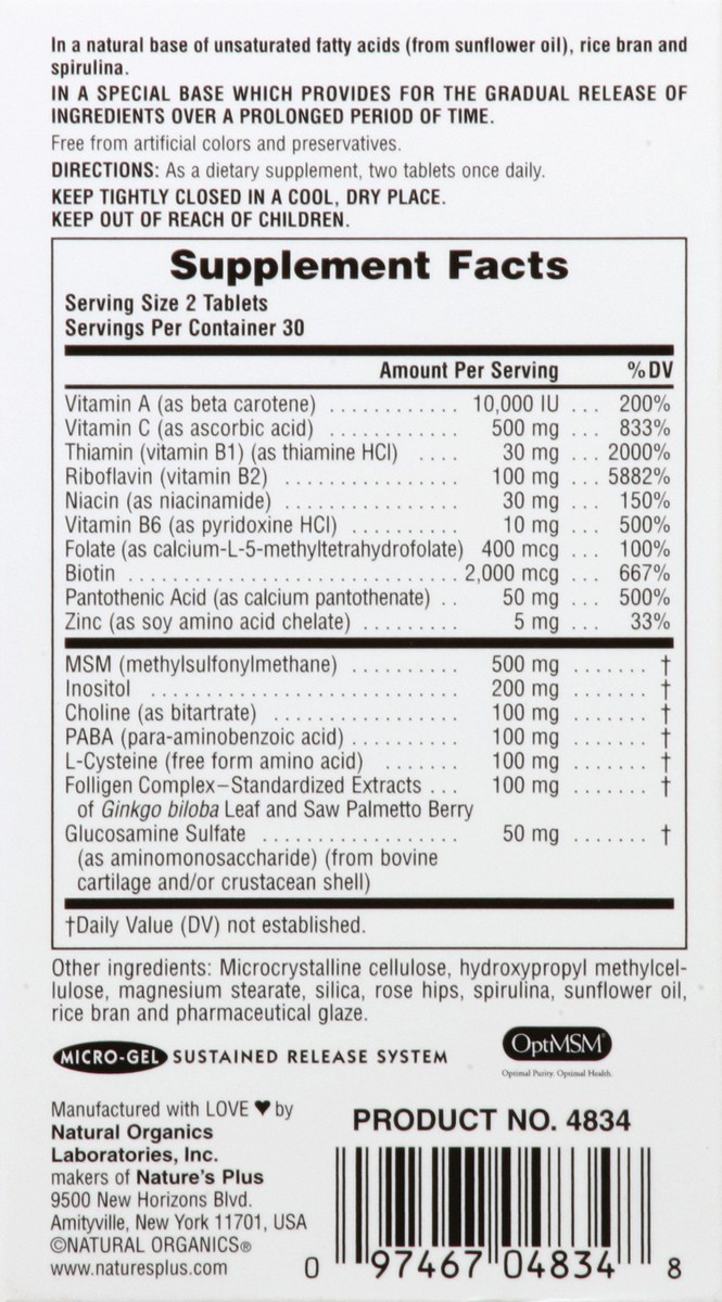 slide 9 of 13, Nature's Plus Ultra Hair 60 ea, 60 ct
