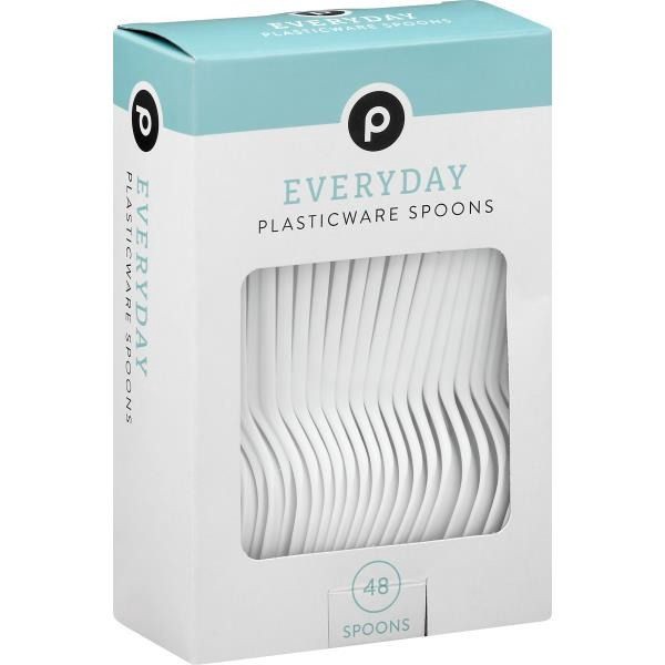 slide 1 of 1, Publix Heavy Duty Plasticware Spoons, 48 ct