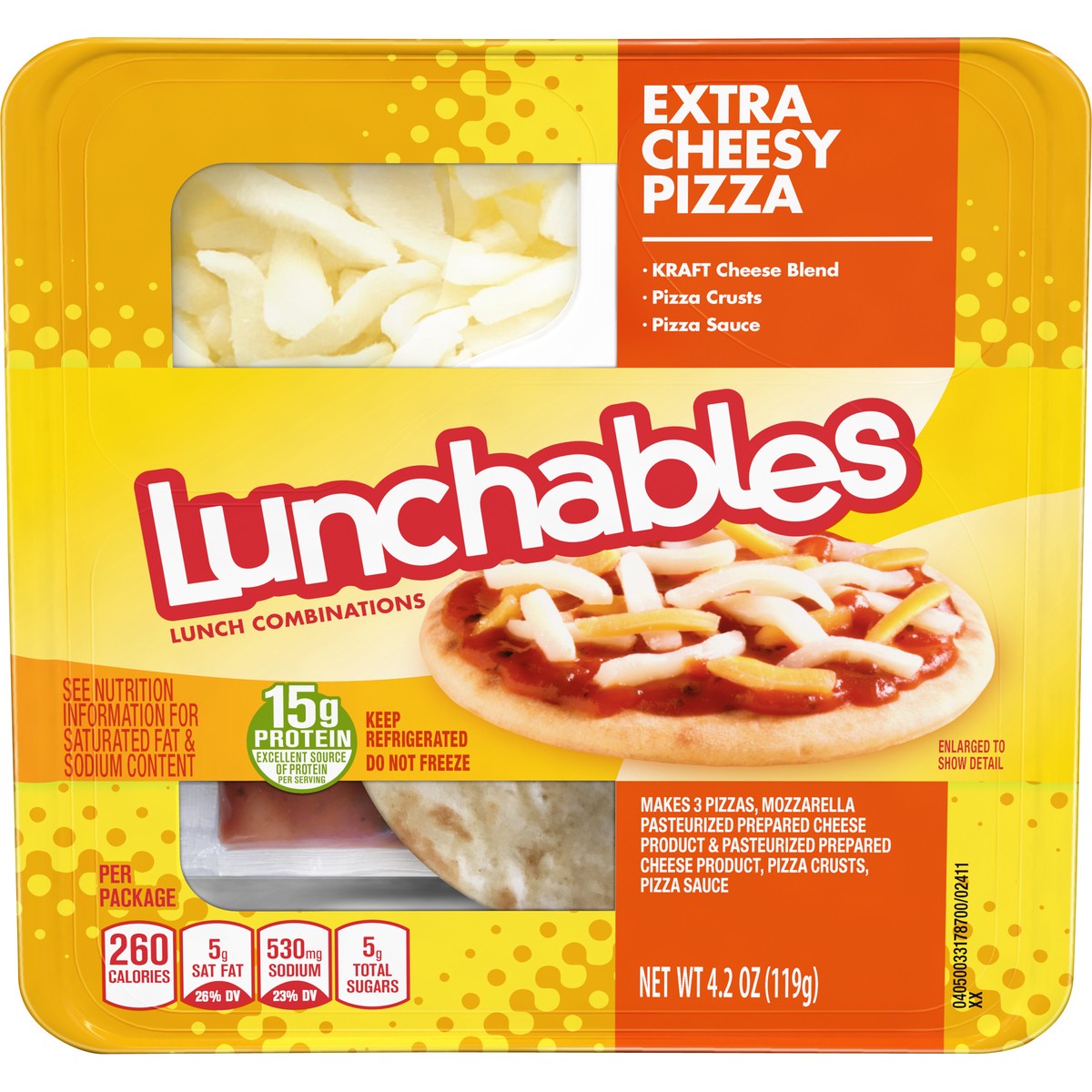 slide 1 of 5, Lunchables Cheese Pizza Convenience Meal, 0.26 lb