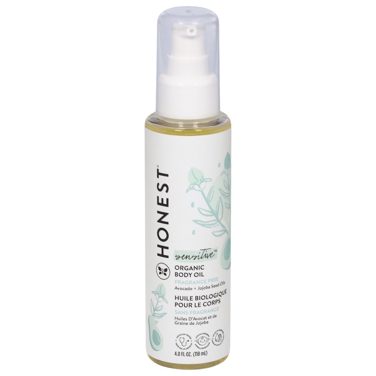 slide 5 of 9, Honest Sensitive Organic Fragrance Free Body Oil 4.0 fl oz, 4 fl oz