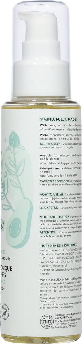 slide 8 of 9, Honest Sensitive Organic Fragrance Free Body Oil 4.0 fl oz, 4 fl oz