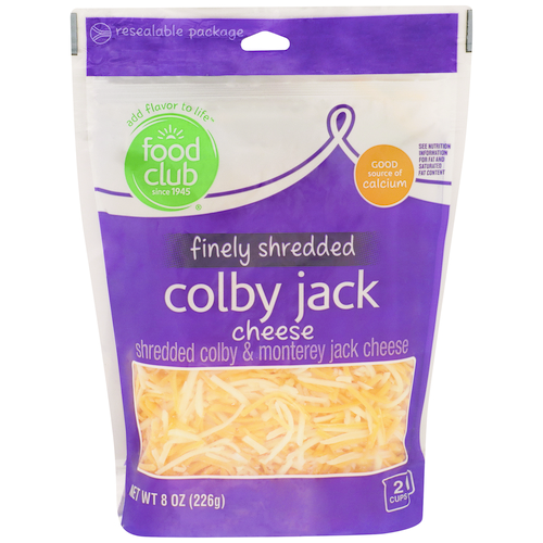 slide 1 of 1, Food Club Colby Jack Colby & Monterey Jack Finely Shredded Cheese, 8 oz