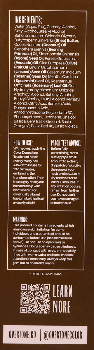 slide 7 of 12, Overtone Espresso Brown Color Depositing Treatment Mask 4.5 fl oz, 4.5 fl oz