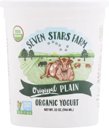 Seven Stars Farm Organic Original Plain Yogurt 32 oz