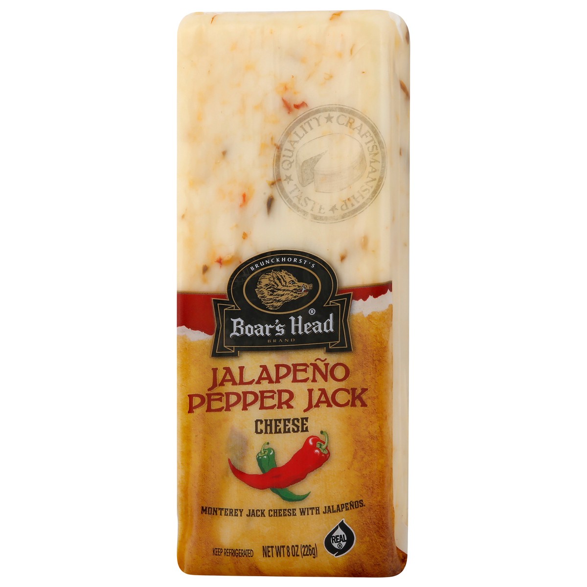 slide 9 of 9, Boar's Head Jalapeno Pepper Jack Cheese, 8 oz