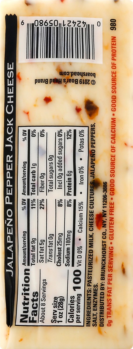 slide 4 of 9, Boar's Head Jalapeno Pepper Jack Cheese, 8 oz