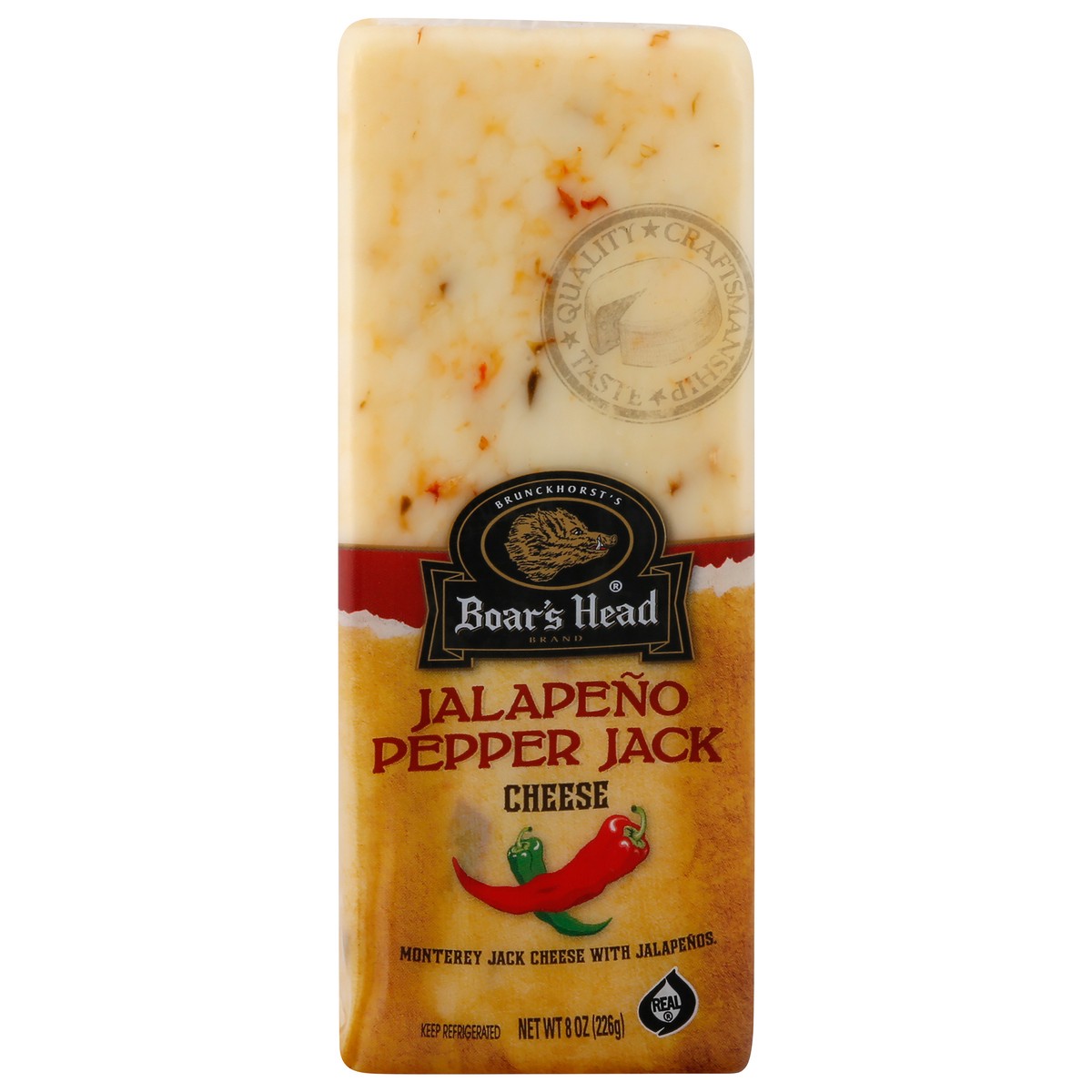 slide 1 of 9, Boar's Head Jalapeno Pepper Jack Cheese, 8 oz