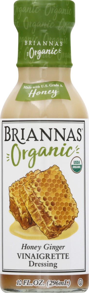 slide 2 of 12, BRIANNAS Organic Honey Ginger Vinaigrette Dressing, 10 oz